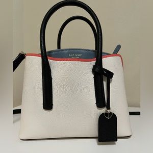 Kate Spade Margaux Medium Satchel Handbag Purse Like New White Lychee